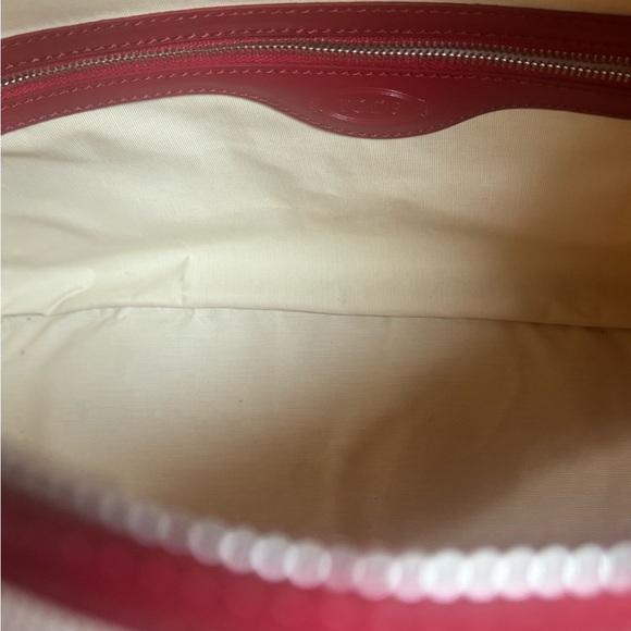 Tod's Beige Canvas Shoulder Bag with red Trim - Picture 9 of 9